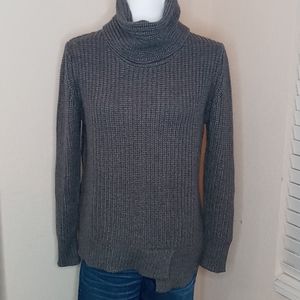Cable knit turtleneck sweater